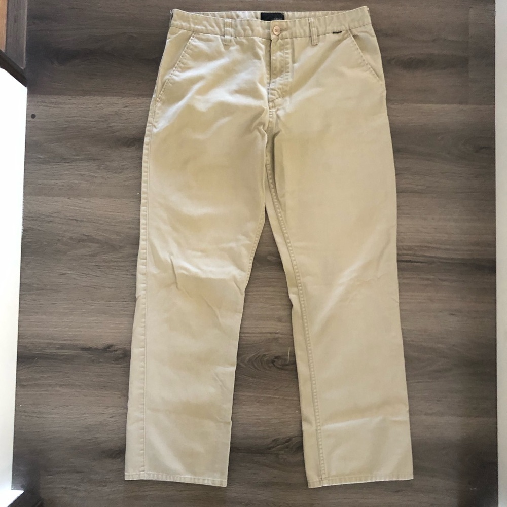 Hurley Mens Khaki Chino Pants Straight Leg Tan Twill Trousers Size 34 MP606OA4